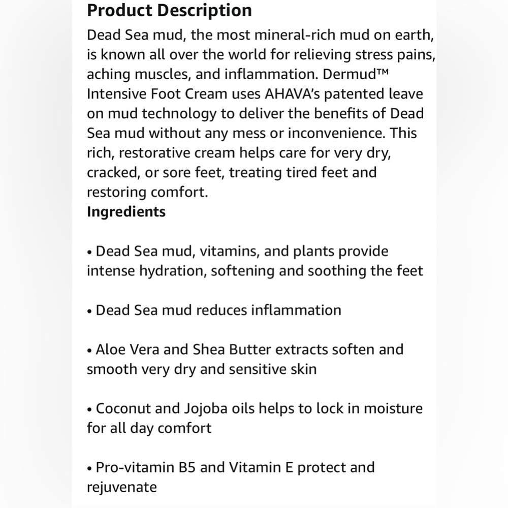 AHAVA dermud intensive foot cream - Picture 9 of 10